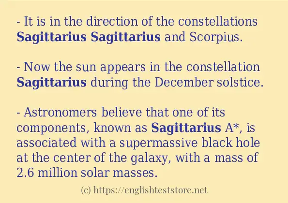 sagittarius in sentences?