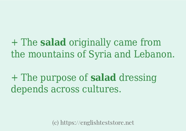 salad how to use in sentences