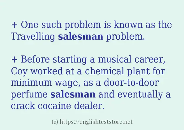 salesman how to use in sentences