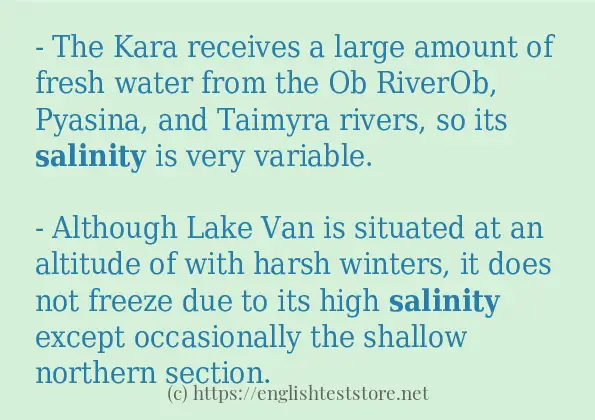 salinity some ways to use