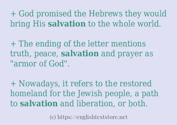 salvation - some sentence examples
