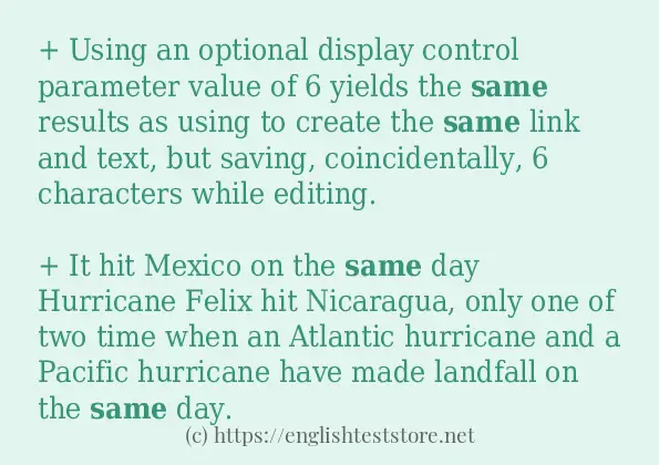 same - some sentence examples