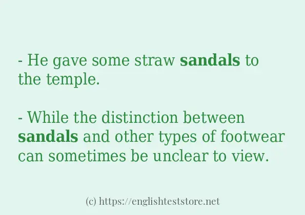 sandals how to use in sentences