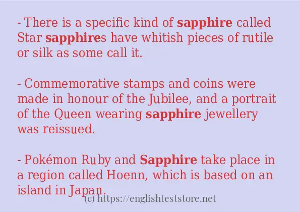 sapphire in sentences?