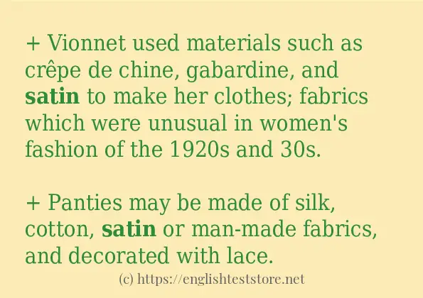 satin use in-sentences