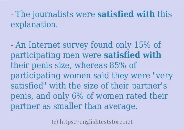 satisfied with - some sentence examples