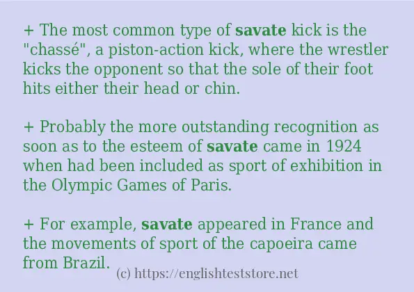 savate some example sentences