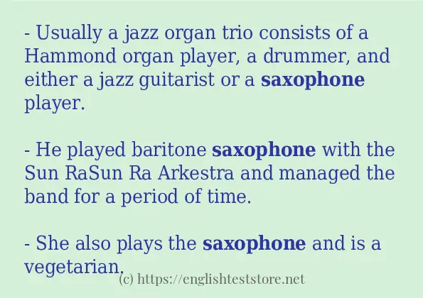saxophone in sentences?