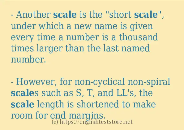 scale - example sentences