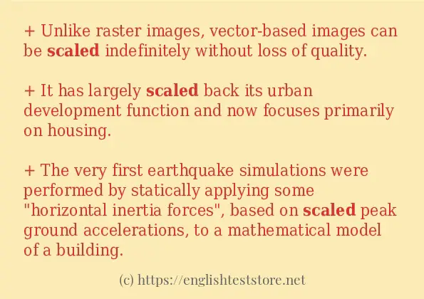 scaled how to use in sentences