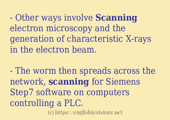 scanning how to use in sentences