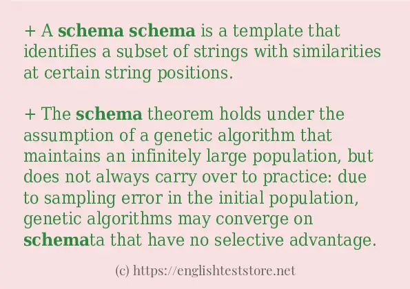 schema - example sentences