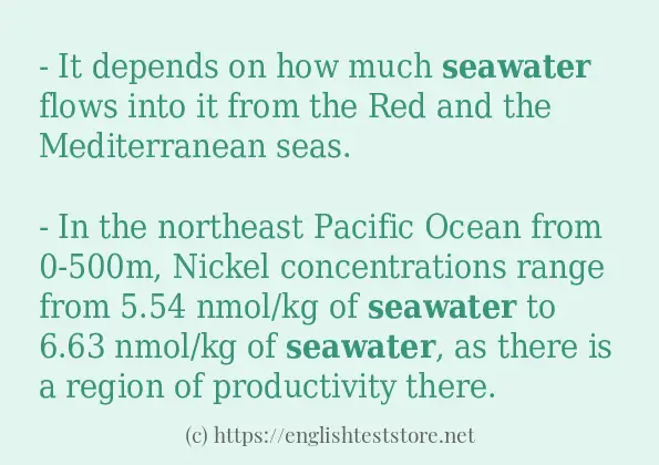 seawater in sentences?