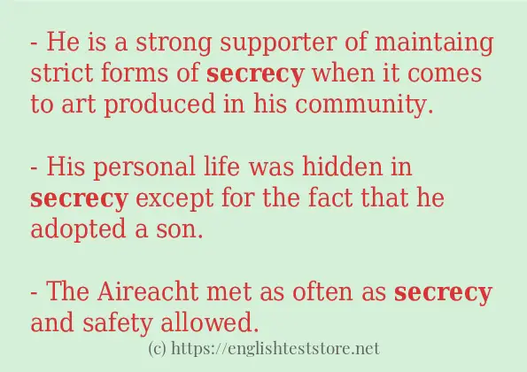 secrecy use in-sentences