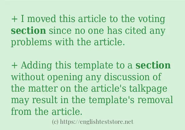 section use in-sentences