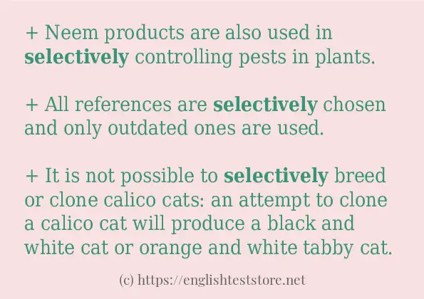 selectively use in-sentences