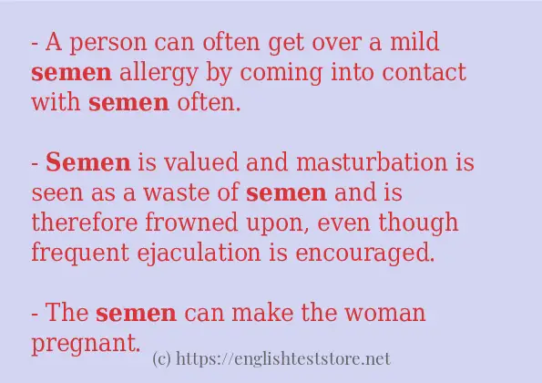 semen how to use in sentences