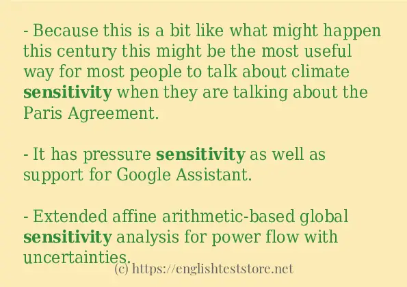 sensitivity how to use in sentences