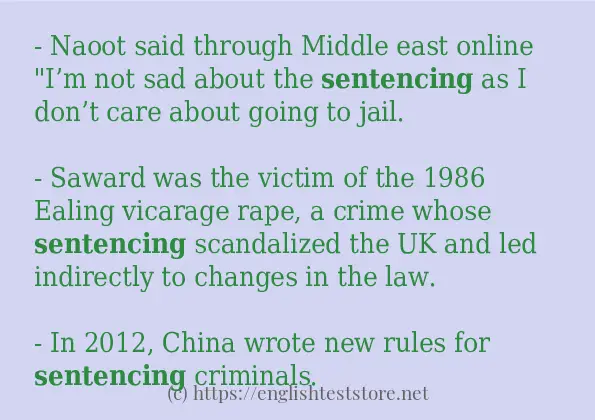 sentencing example in sentences