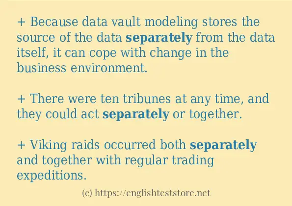 separately how to use in sentences
