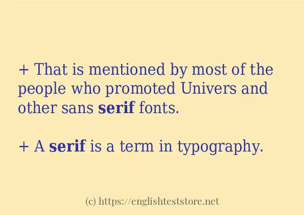 serif - sentence examples