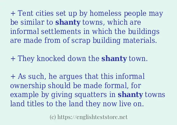 shanty in sentences?