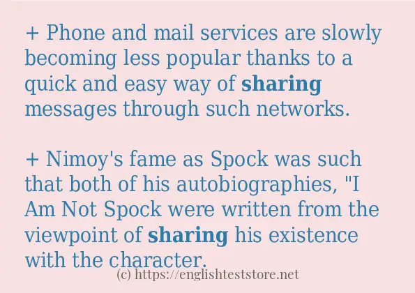 sharing - sentence examples
