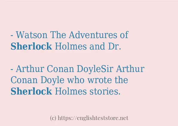 sherlock in sentences?