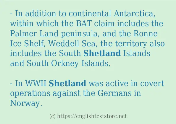 shetland - sentence examples