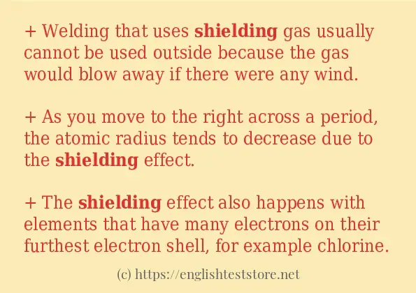 shielding some example sentences