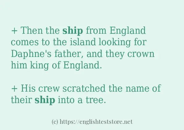 ship example in sentences