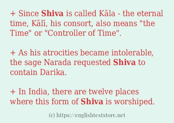 shiva - sentence examples