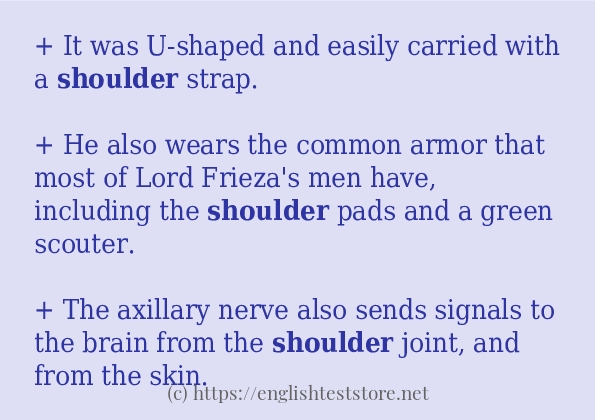 shoulder in sentences?