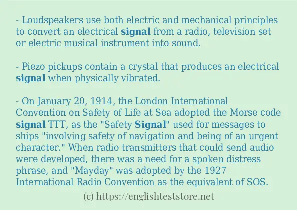 signal example in sentences