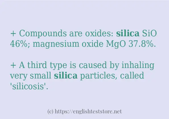 silica some example sentences