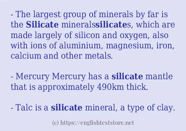 silicate use in sentences