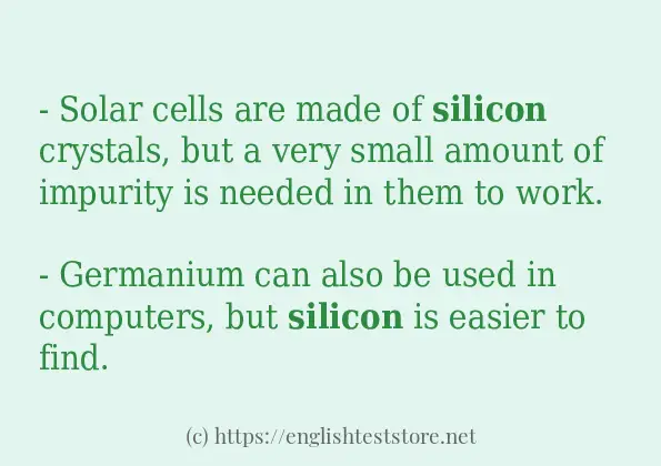 silicon - some sentence examples
