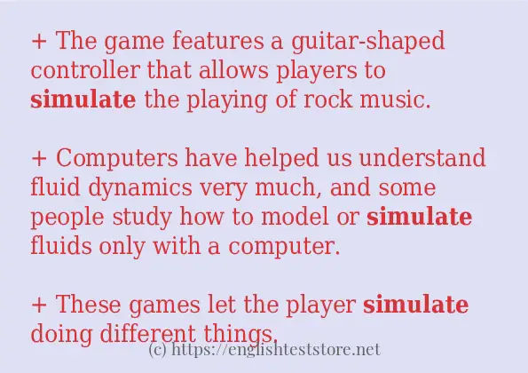 simulate - sentence examples