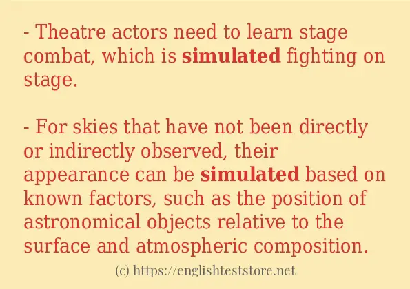 simulated some example sentences