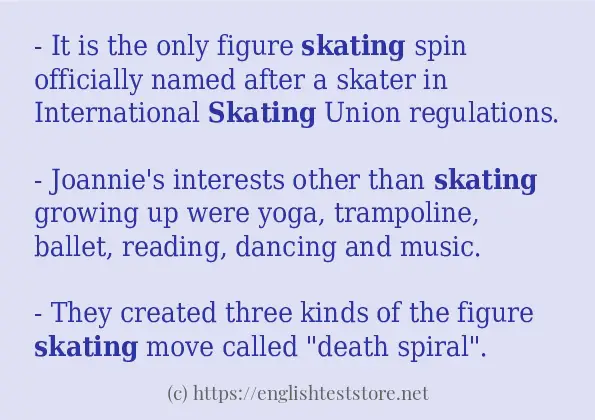 skating - some sentence examples