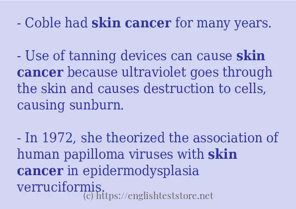 skin cancer - sentence examples