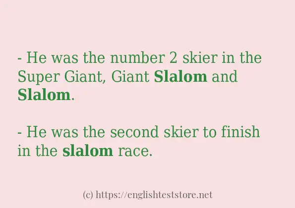 slalom example in sentences