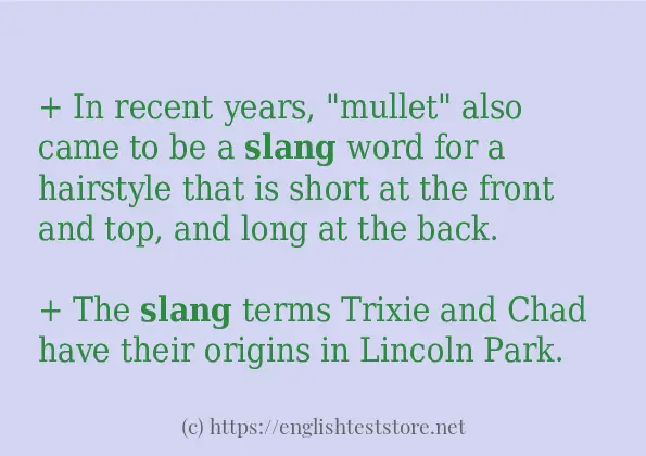 slang - sentence examples