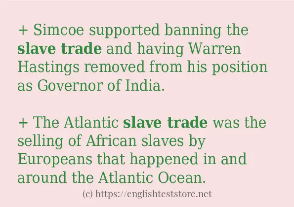 slave trade some example sentences