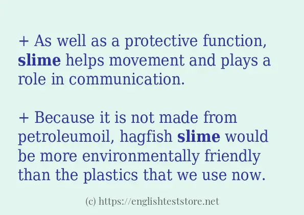 slime how to use in sentences