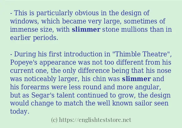 Slimmer Example Sentences EnglishTestStore Blog