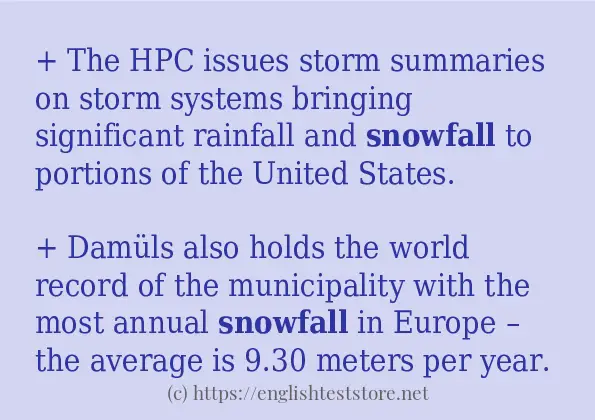 snowfall - some sentence examples