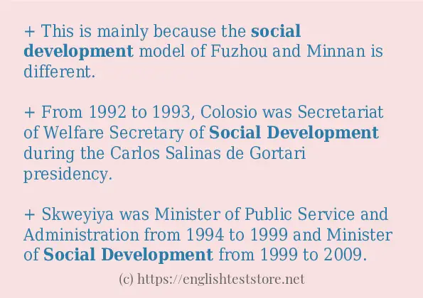 social development - some sentence examples