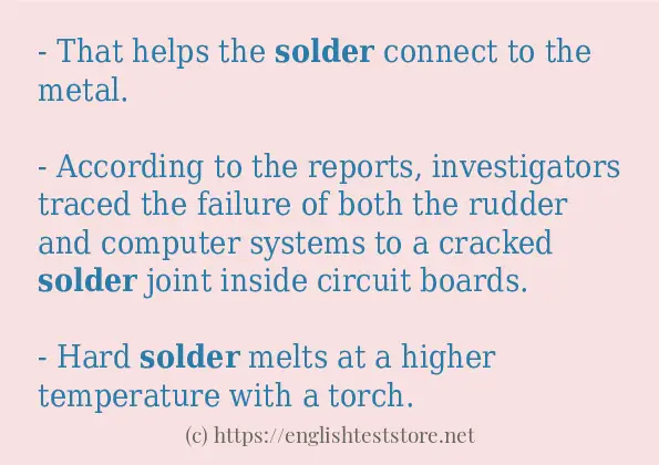 solder use in sentences