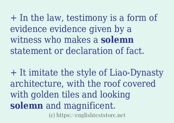 solemn - sentence examples